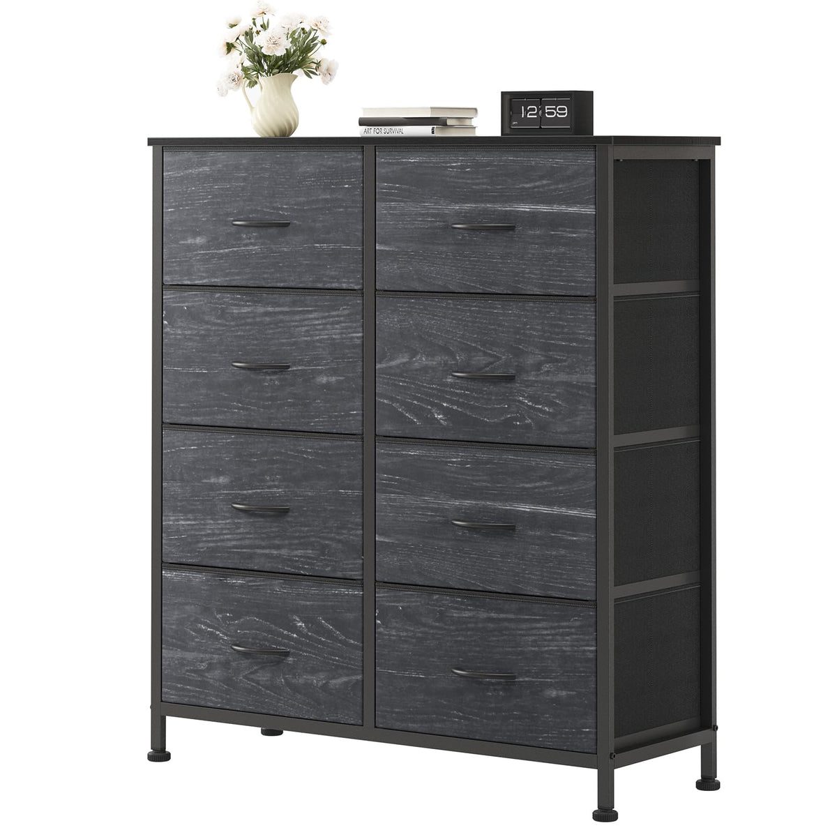 9 Drawer Black Dresser for Bedroom, Closet Organizer Storage Tower