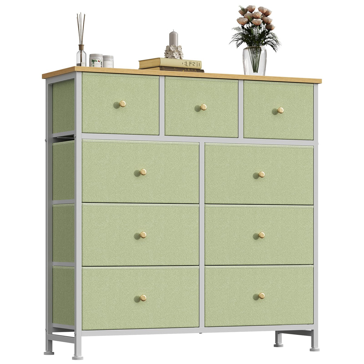 9 Drawer Black Dresser for Bedroom, Closet Organizer Storage Tower