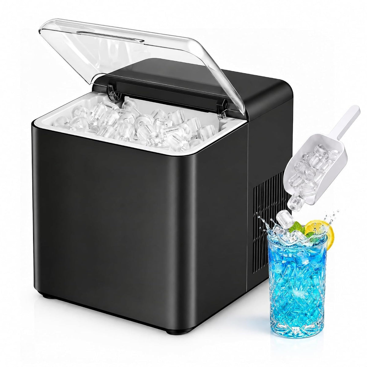 Ice Maker Countertop, 26.5 lbs/Day, 8 Bullet Fast Ice in 6 Mins