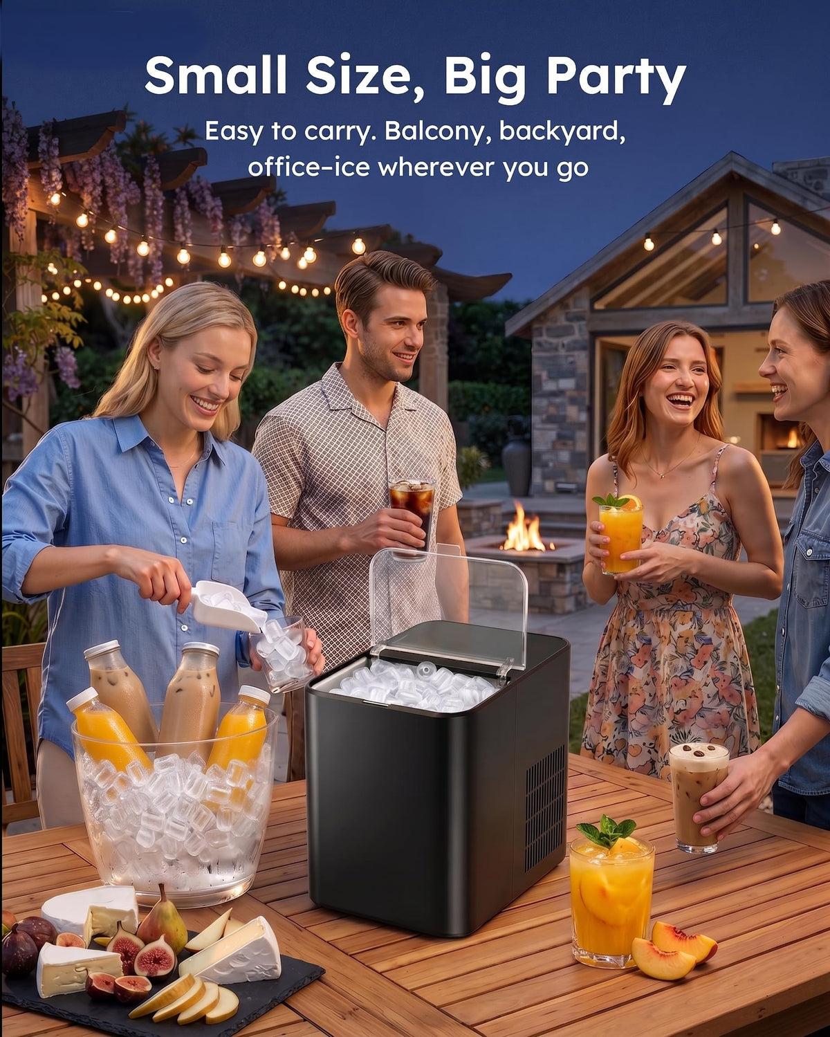 Ice Maker Countertop, 26.5 lbs/Day, 8 Bullet Fast Ice in 6 Mins