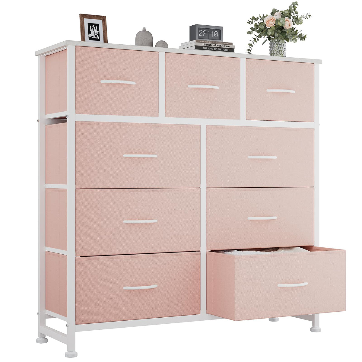 9 Drawer Black Dresser for Bedroom, Closet Organizer Storage Tower