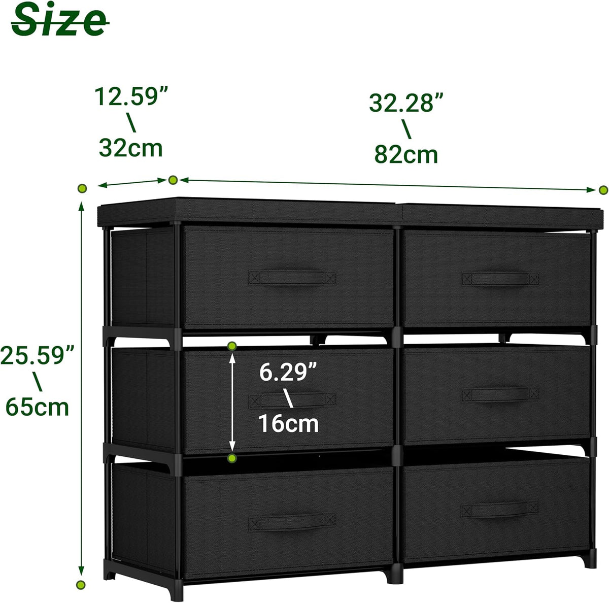 Dresser 6 Fabric Drawer Stand Desktop Plastic Support Tube