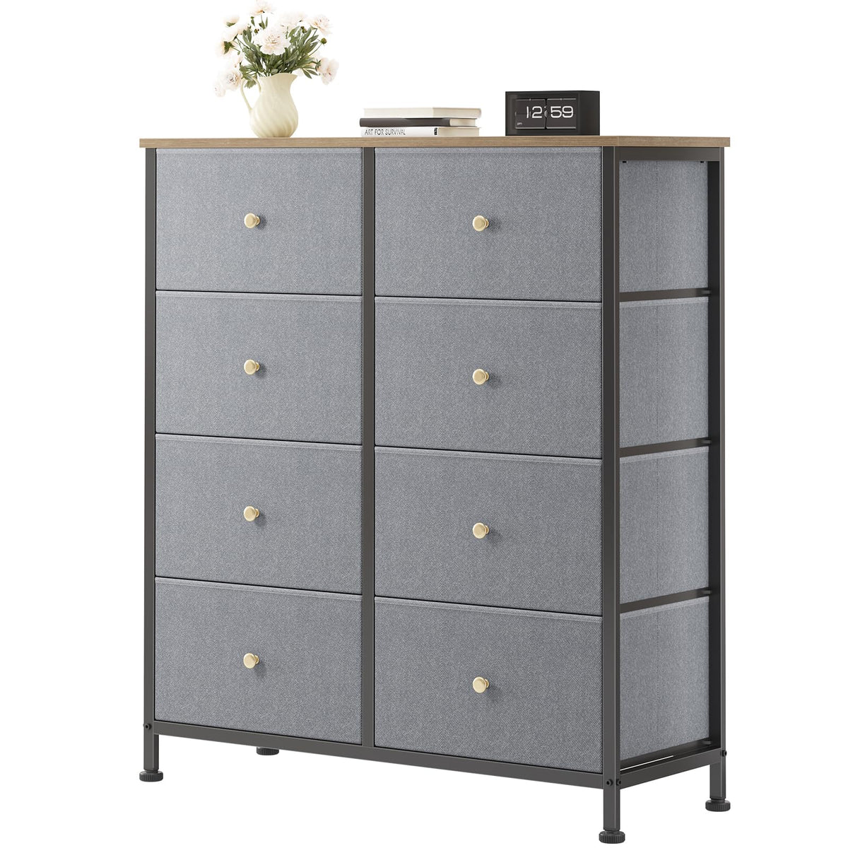 9 Drawer Black Dresser for Bedroom, Closet Organizer Storage Tower