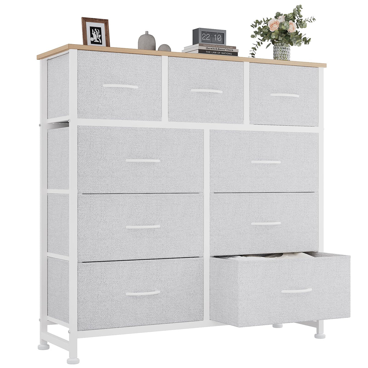 9 Drawer Black Dresser for Bedroom, Closet Organizer Storage Tower