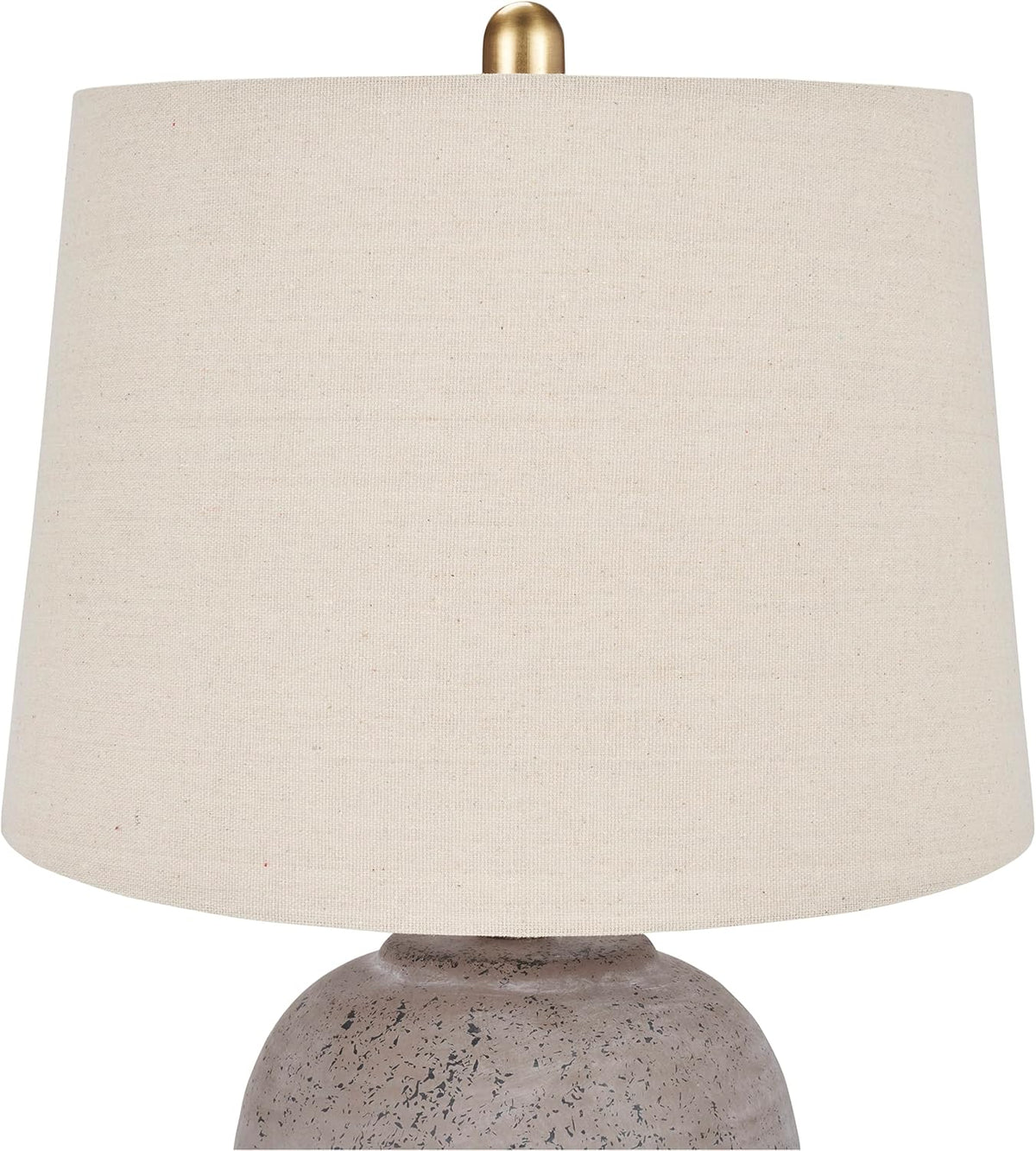 23" Greyish Brown Earth Tone Rustic Farmhouse Ceramic Table Lamp for Bedroom, Living Room, Dining, Office, with Beige Linen Shade